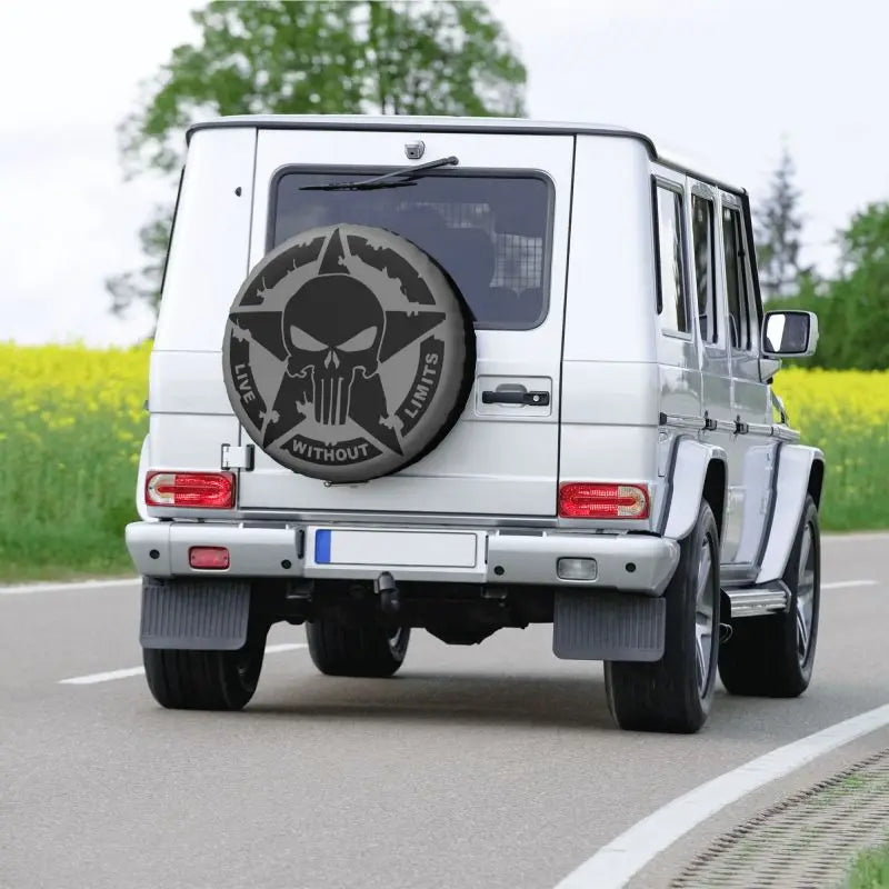 Military Tactical Skull Star Spare Tire Cover Dust-Proof Wheel Tire Cover Protector for Jeep SUV RV Trailer Car 14 15 16 17 Inch-EXPROTAS