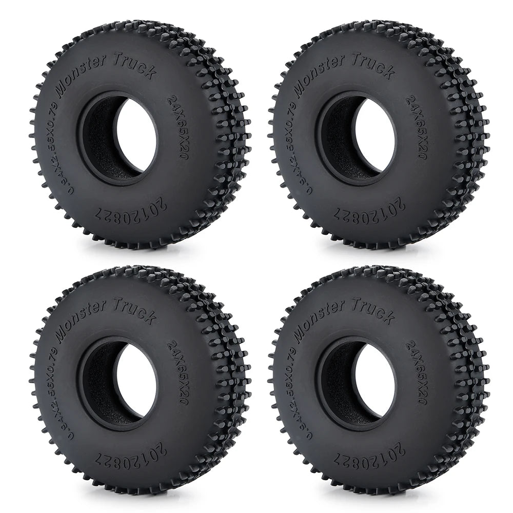 YEAHRUN 4Pcs 1.0inch Soft Rubber Wheel Tires 50/54/58/62/64/65mm for TRX-4M 1/18 Axial SCX24 1/24 RC Crawler Car Upgrade Parts-EXPROTAS