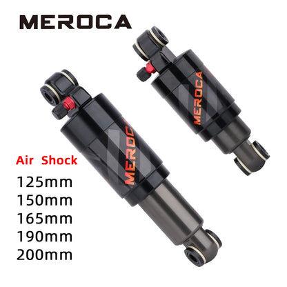 MEROCA Mountain Bike Air Shock Absorber 125mm/150mm/165mm/190mm/200mm Scooter Alloy MTB Folding Bicycle Rear Shock Cycling Parts-EXPROTAS