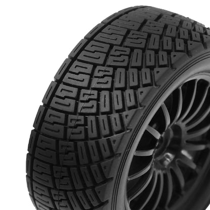 4pcs 80mm Rally Tires Wheel Rim Set for 1/10 RC Car HSP 94177 HPI WR8 Flux