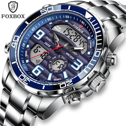 2024 Top Brand Luxury Digital Mens Watches Top Luxury Sport Quartz Wristwatch For Men All Steel Military Waterproof Clock+Box-EXPROTAS