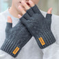 Knitted Gloves Fingerless Winter Warm Thermal Mittens for Men Women Unisex