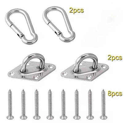 2 Set Heavy-Duty Ceiling Wall Mount Hooks Swing Chair Eye Plate Brackets