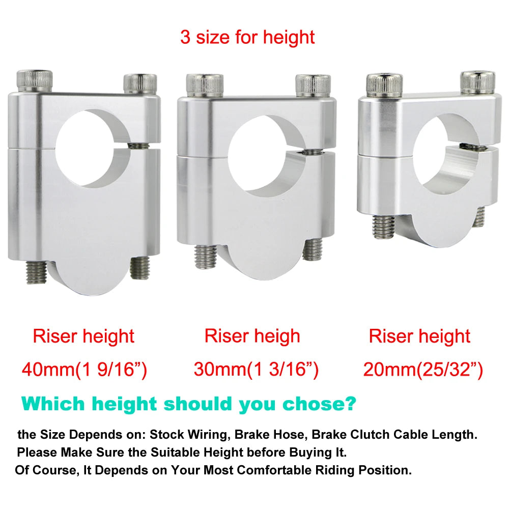 22mm 7/8in Fat Bar Handlebar Riser Clamps for Honda CRF150/230L/250L/300L XR250R/600R/650L