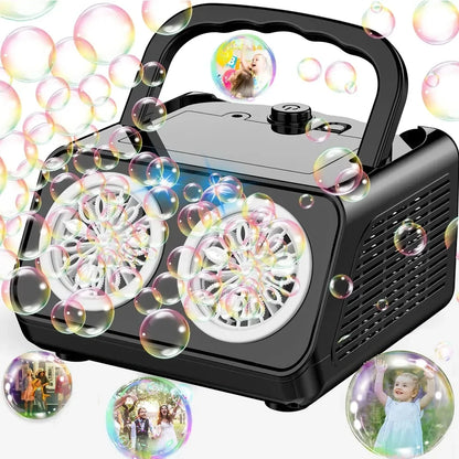Automatic Bubble Machine Upgrade Bubble Blower with 2 Fans,50000+ Bubbles Per Minute Bubbles for Kids Portable Bubble Maker-EXPROTAS