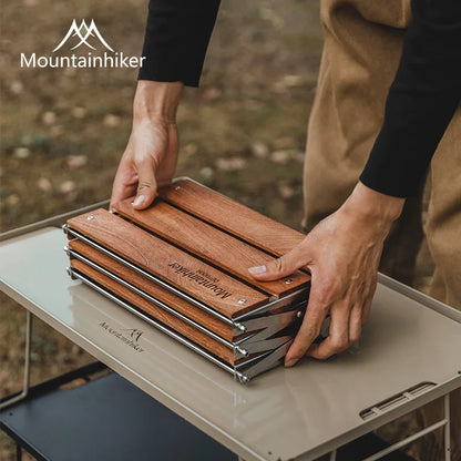 MOUNTAINHIKER Outdoor Camping Rack Portable Three-tier Rack Easy To Carry Foldable Picnic Camping Barbecue Folding Table-EXPROTAS
