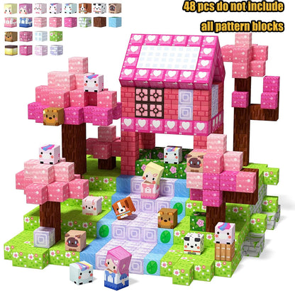 Magnetic Building Blocks Mine World Magnetic Mine Exploration Construction Brick Cube STEM Toy Set Gift for Boy Girl Children