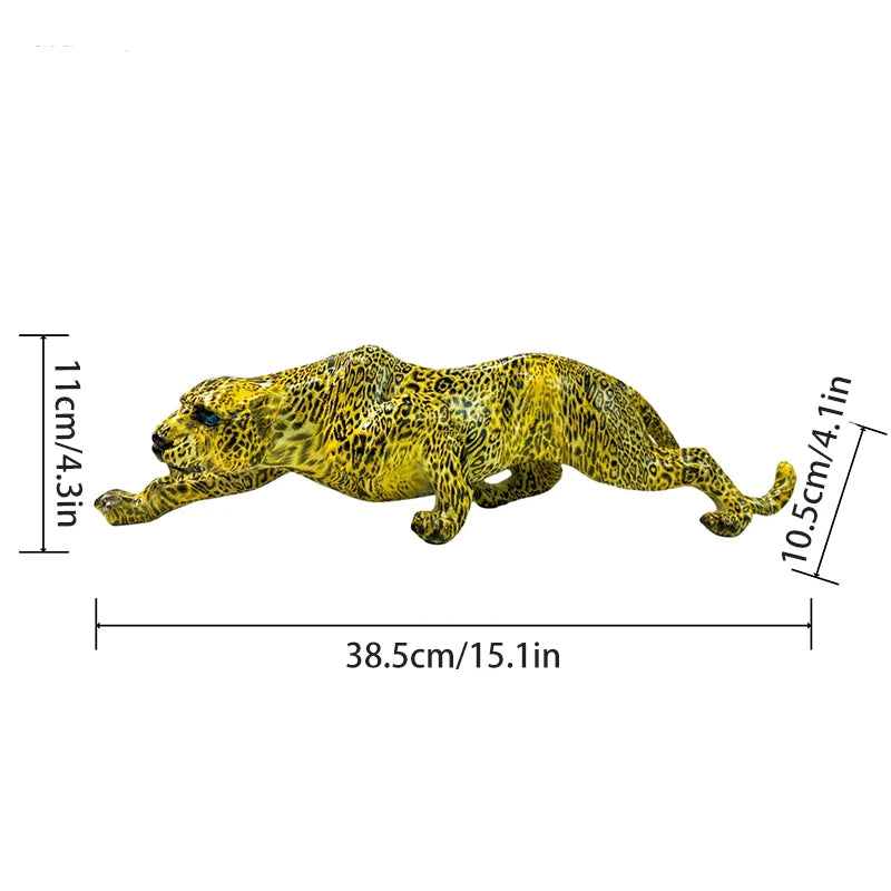 Resin Cheetah Leopard Statue Modern Panther Sculpture Home Office Decor Gift