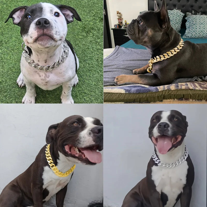 Stylish Dog Collar Chain Necklace for Pets Decorative Stainless Steel Accessory