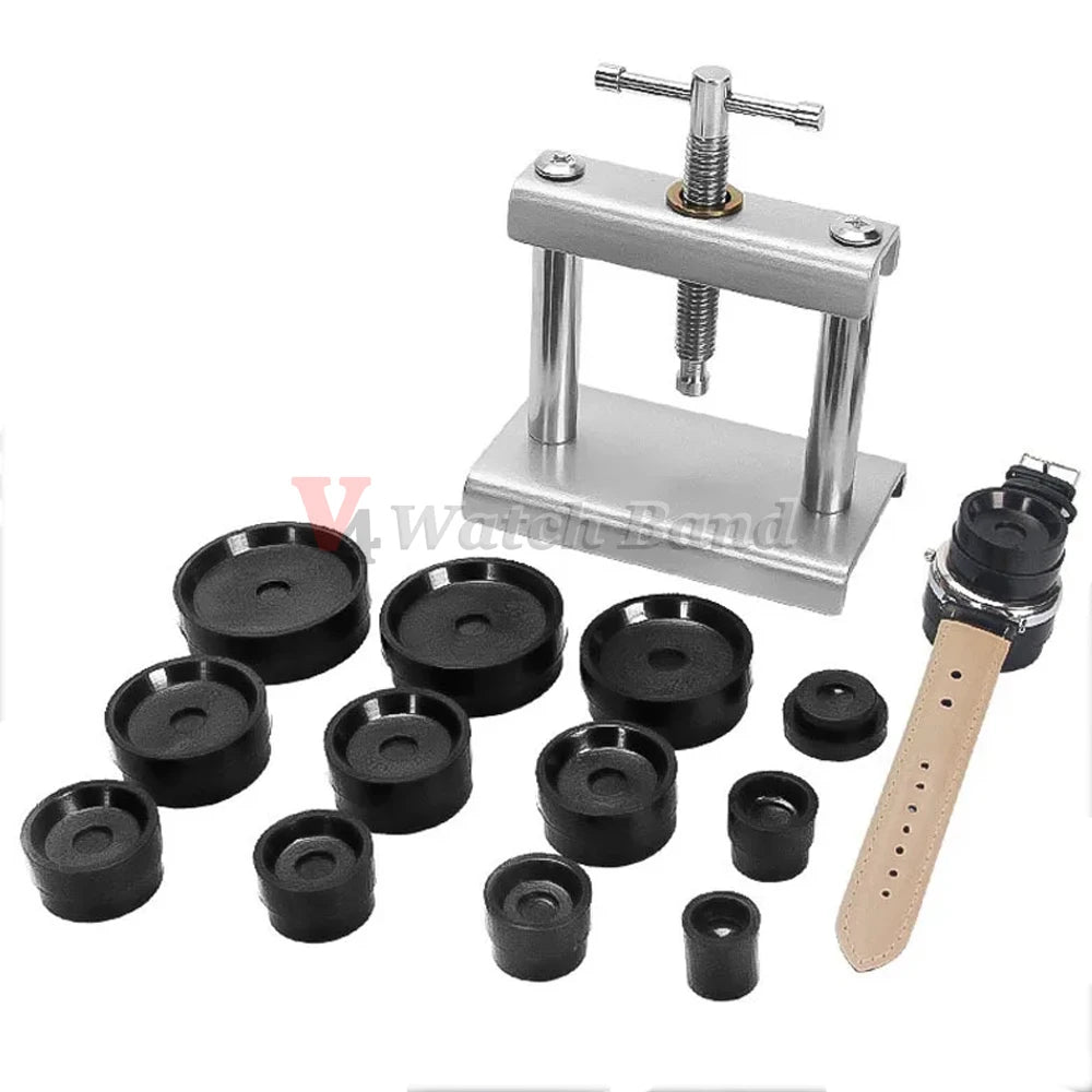 Watch Back Case Press Tool 12/18Pcs Repair Dies Fitting Closing Kit
