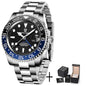PAGAN DESIGN PD-1662 Luxury GMT Men Mechanical Wristwatch Sapphire Glass Stainless Steel 100M Waterproof Automatic Watches-EXPROTAS
