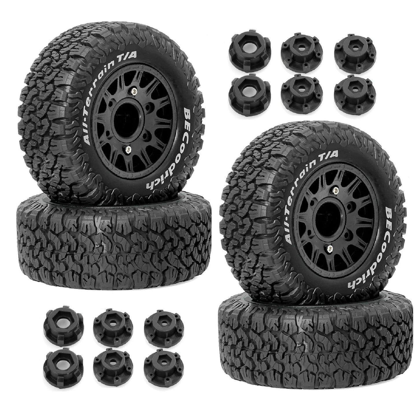 4Pcs 113mm RC Course Truck Tires Wheels 12mm Hex for Traxxas Slash