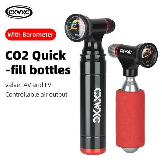 130PSI Mini Bike Pump CXWXC CO2 Tyre Inflator MTB Road Bicycle Alloy