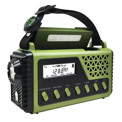 10000mAh Emergency Solar Hand Crank Radio Power Bank Portable Charger