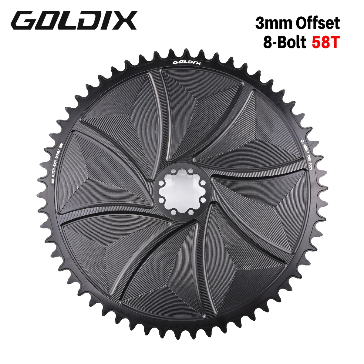 Narrow Wide Chainring 3mm Offset Goldix Direct Mount for 8Bolt Crankset