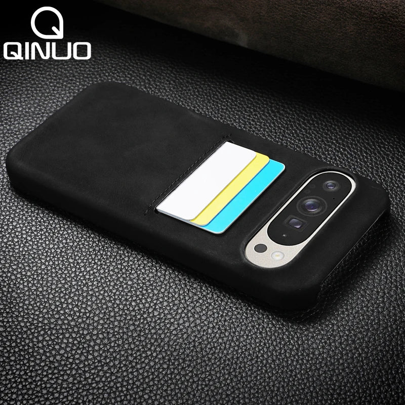 Sheepskin Style Leather Card Case for Google Pixel 8-10 Pro XL Matte Cover