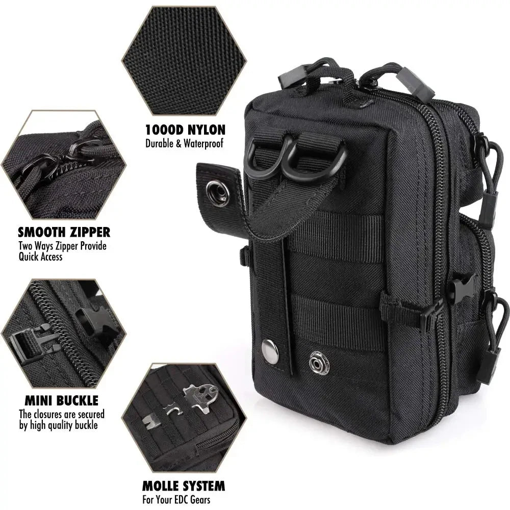 EDC Utility Bag Molle Waist Pouch Tactical Small Organizer Outdoor Gear