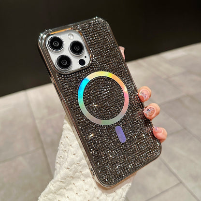 Diamond MagSafe Case for iPhone 11-17 Air Pro Max Plus Electroplate Cover
