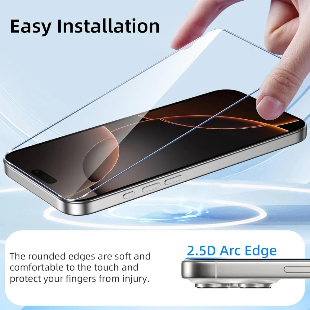 5PCS Tempered Glass Screen Protector for iPhone 18 17 16 15 14 13 12 Max