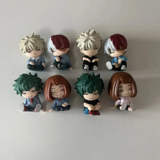 4pcs Anime Sleeping PVC Figure Set Cute Collectible Models
