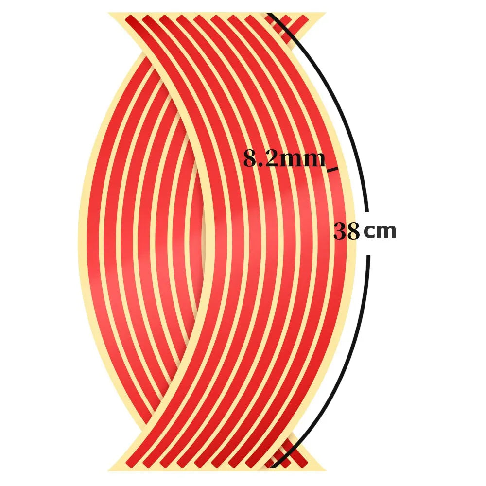 1set of 16pcs Wheel Sticker Reflective Rim Stripe Tape Bike Motorcycle Stickers For Honda For Kawasaki Z750 Z800 For YAMAHA MT07-EXPROTAS