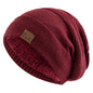 Faux Fur Lined Winter Beanie Hat Slouchy Cap Warm Unisex for Men Women