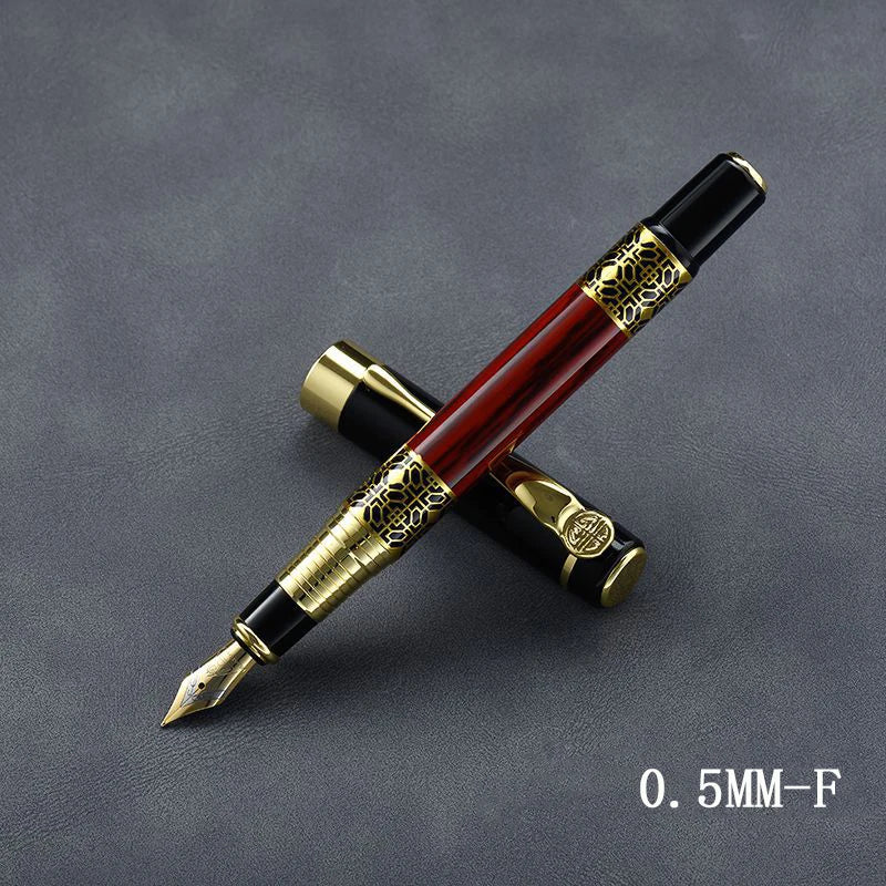 1-100Pcs Retro Metal Fountain Pen Replaceable Ink Elegant Writing Supplies
