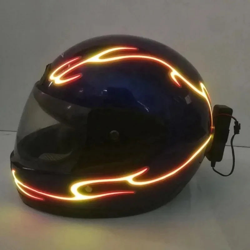 4 in 1 Motorcycle Helmet LED Cold Light Waterproof Strip Sticker Flashing Warning Lights Night Riding Chargeable Accessories-EXPROTAS