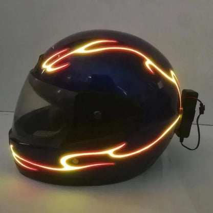 4 in 1 Motorcycle Helmet LED Cold Light Waterproof Strip Sticker Flashing Warning Lights Night Riding Chargeable Accessories-EXPROTAS
