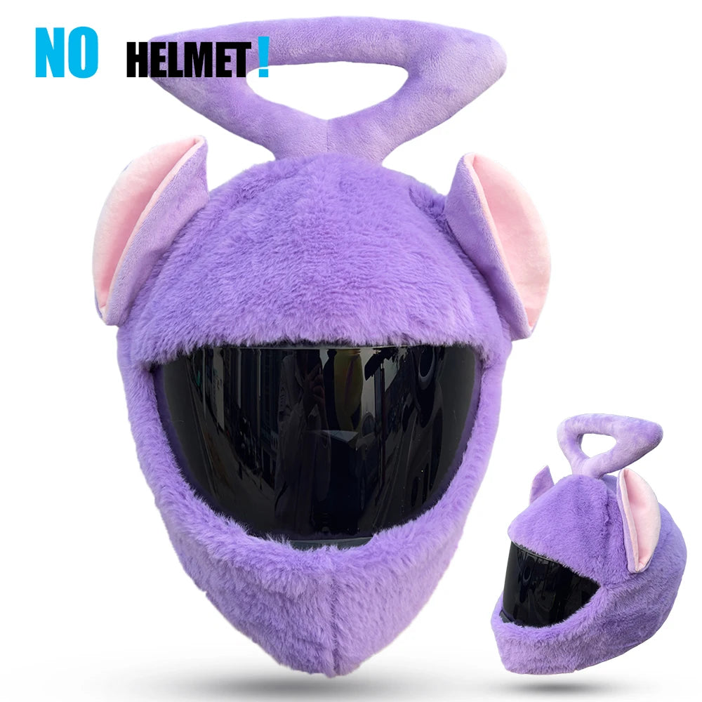 Protection Headgear Cover Plush Cartoon Helmet for Motorcycle Full Face