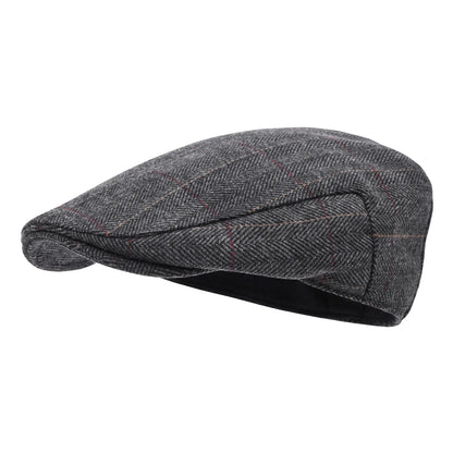 STARANCE Men's Herringbone Flat Ivy Newsboy Hat Wool Blend Gatsby Cabbie Cap