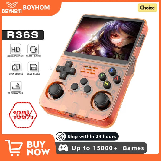 Open Source R36S Retro Handheld Video Game Console Linux System 3.5 Inch IPS Screen Portable Pocket Video Player 64GB 128G Games-EXPROTAS