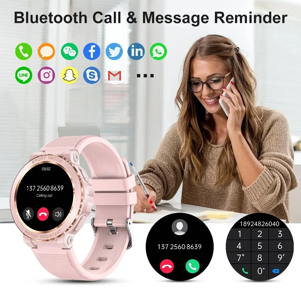 MEVADEN Sport Smart Watch Women Bluetooth Call Smartwatch IP68 Waterproof Fitness Tracker Health Monitoring for IOS Android MK60-EXPROTAS