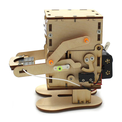 Robot Eating Coin Wood DIY Model Teaching Learning STEM Project Toy
