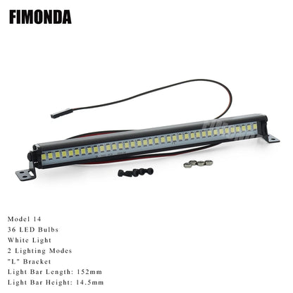 RC Crawler Roof LED Light Bar White Coloured Adjustable Modes 1/10 TRX4 SCX10