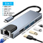 USB Hub Adapter 5 in 1 4K HDMI Ethernet Splitter 100M Data Transfer