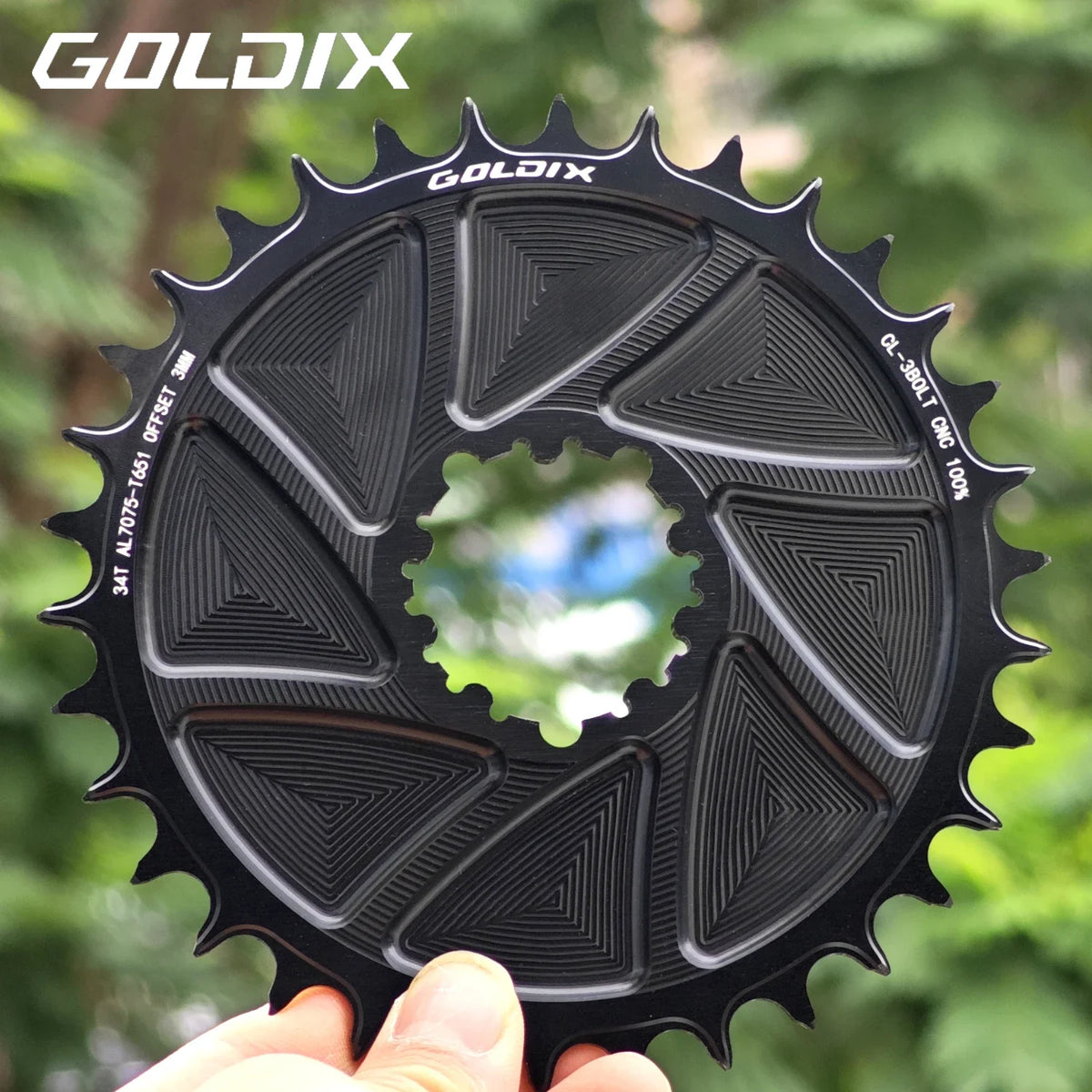 Narrow Wide Chainring 3-Bolt 3mm Offset for Goldix MTB Road Crankset