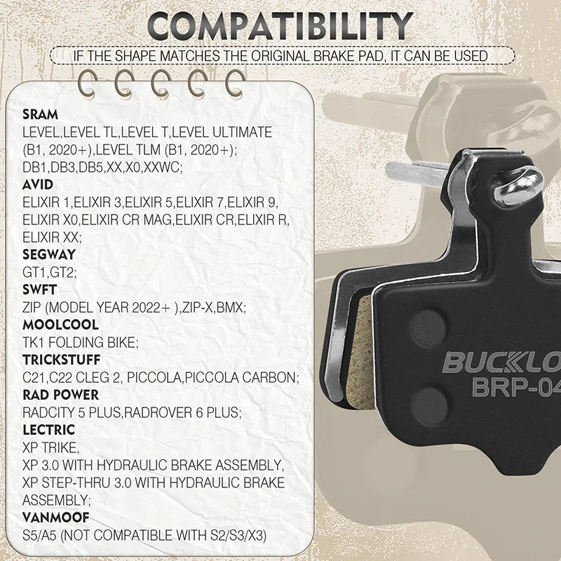 SRAM Avid Elixir Resin Brake Pads BUCKLOS MTB Road Hydraulic Disc