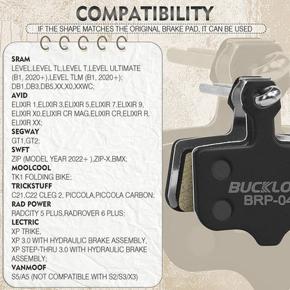 SRAM Avid Elixir Resin Brake Pads BUCKLOS MTB Road Hydraulic Disc