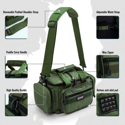 Fishing Tackle Bag Large Capacity Backpack 600D Oxford Waterproof Camping