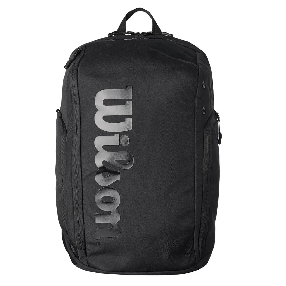 Wilson Roger Federer Tennis Bag Black Pro Staff V13 Super Tour Team Tennis Backpack For 2 Racquets With Isolation Compartmen-EXPROTAS