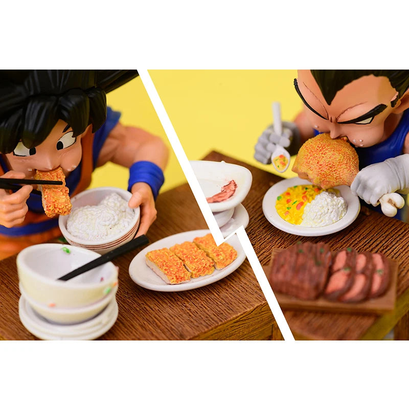 Dragon Ball Z Vegeta Figure Son Goku eating 8cm Pvc Action Figures Collection Model Toys For Children Christmas Gifts-EXPROTAS
