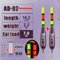 2PCS Rock Fishing Floats 5.2mm Night Light Float w/ Color Change Tail
