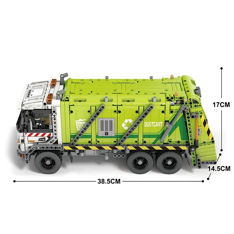 1468PCS Remote Control Compressed Garbage Truck Building Blocks City Sanitation Technical RC Car Model Bricks Kids Toys Gifts-EXPROTAS