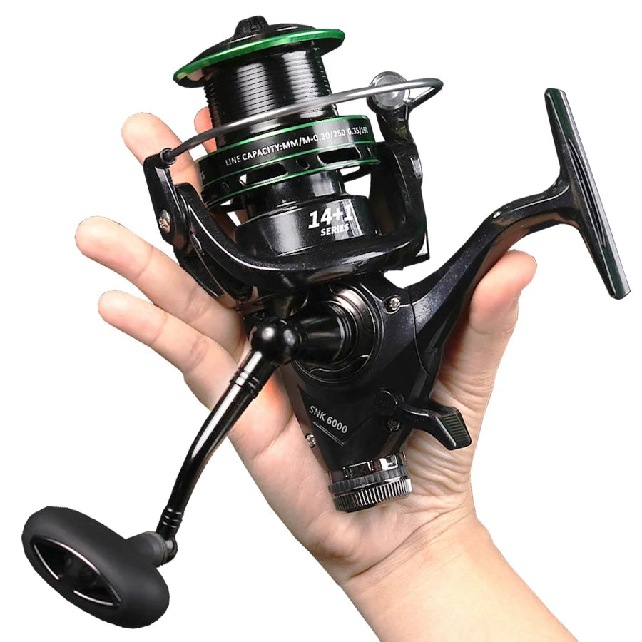 Resistance Spinning Reel 15KG-20KG Max Drag 5.2 Gear Ratio Metal Spool