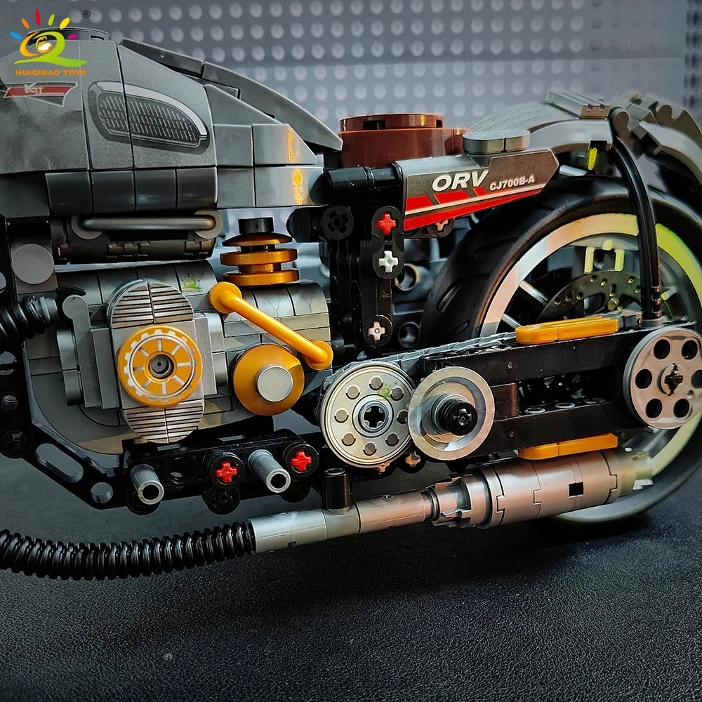 808PCS Motorbike Building Model Blocks Racer MOC Toy for Kids and Adults