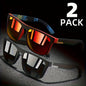 2PCS Polarized Square Sunglasses Anti-Glare UV400 for Travel & Fishing