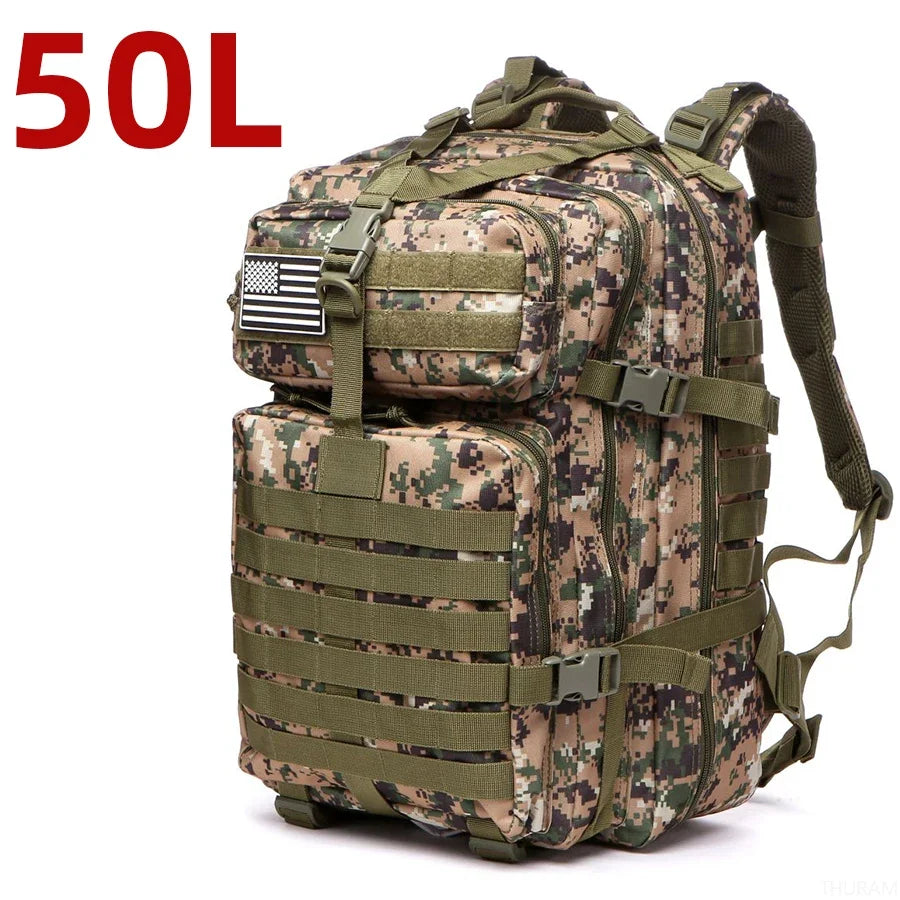 Waterproof Backpack Bag 25L/50L Tactical Outdoor Hiking Rucksack Camping