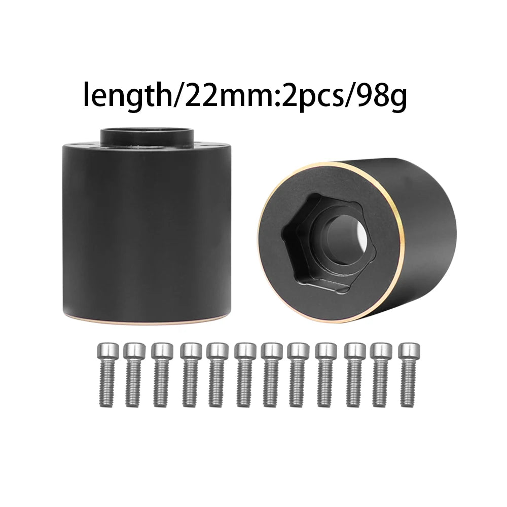 12mm Brass Wheel Weights | Hex Hub Adapter for 1/10 RC SCX10 TRX4 1.9" Rims