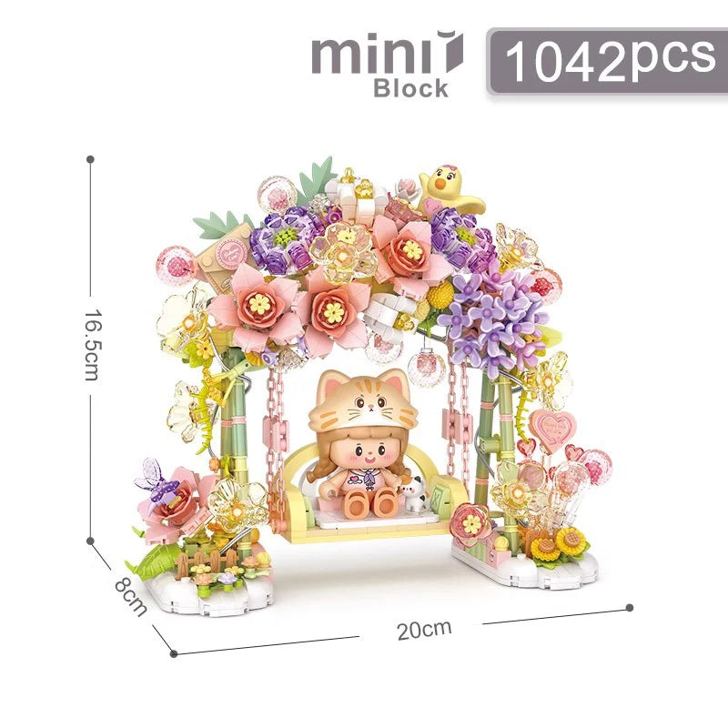 Mini Foldable City Street View Building Blocks Lemon Tea Shop Model Toy Gift
